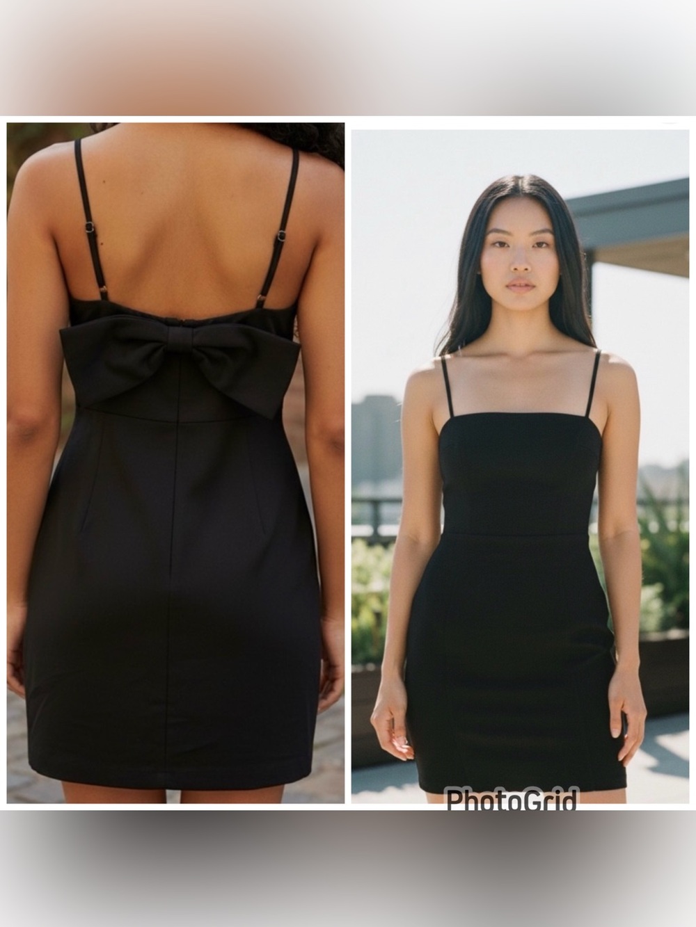 Windsor Black Dress with Spaghetti Straps with a nice bow in the back NWT